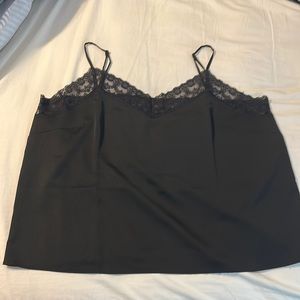 JCrew Black Lace Camisole Tank top Silky Black Top